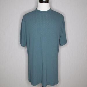 Dressed in LALA Womens Blue Oversized Ribbed Short Sleeve Tee Shirt Size M